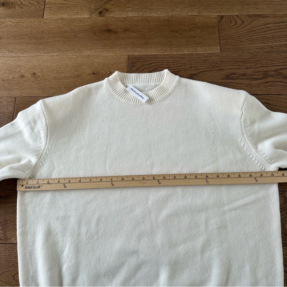 New The Frankie Shop RAFAELA PADDED KNIT SWEATER WOOL CASHMERE IVORY S - Picture 13 of 15